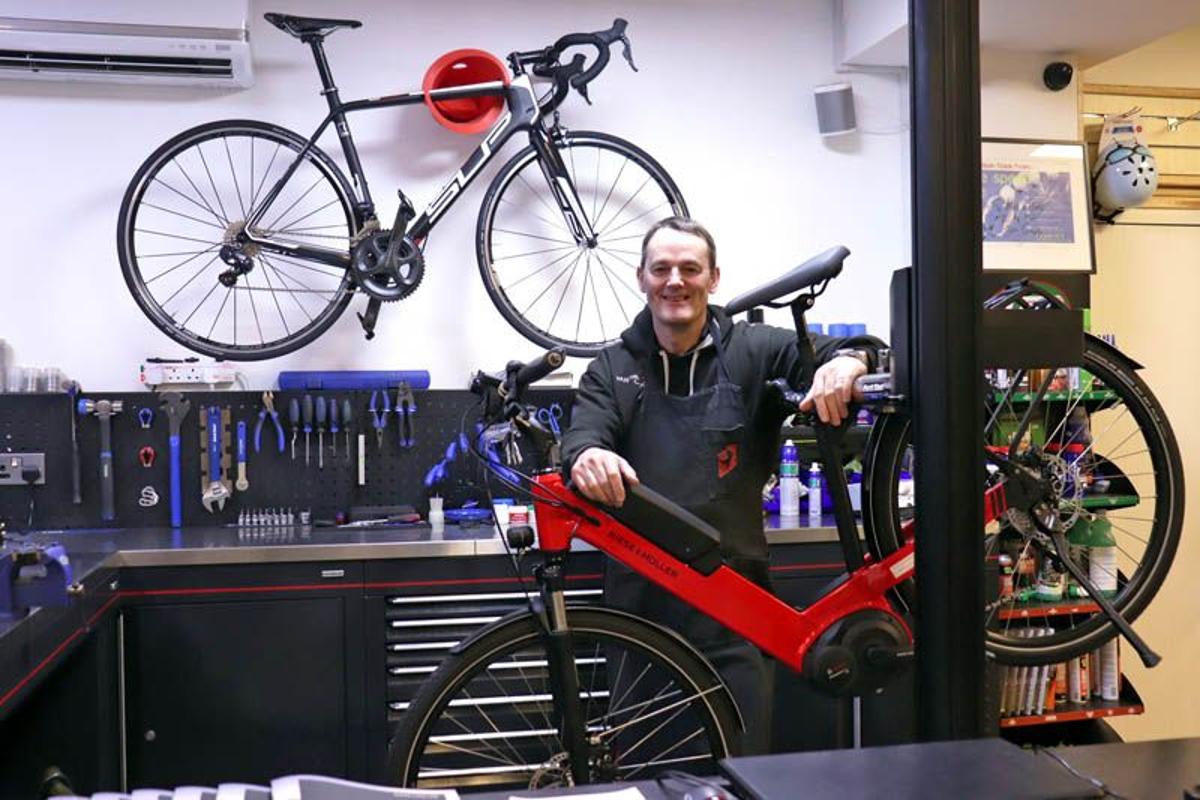 Image of Juicy Bike dealer Drayton Cycles workshop